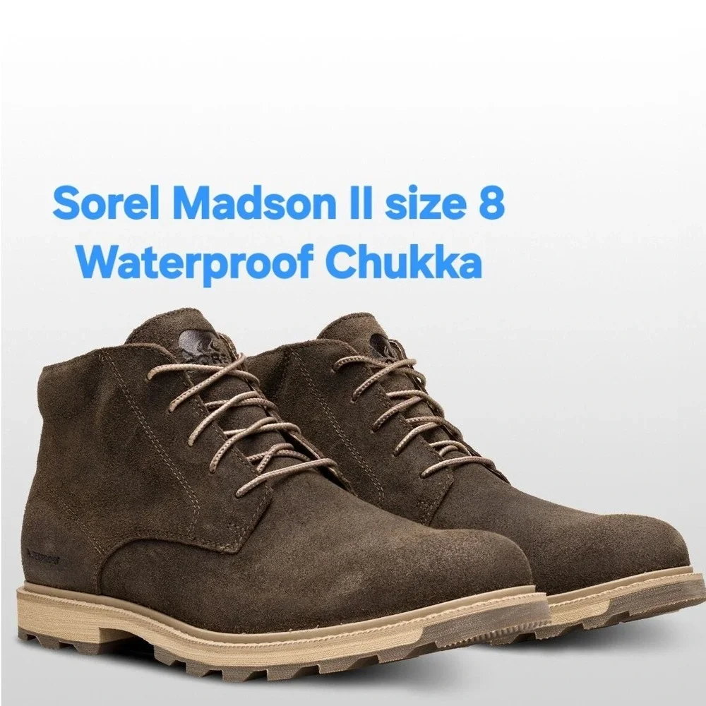 NWT Sorel Madson II Waterproof Chukka‎ Waterproof Suede Boots Men US 8